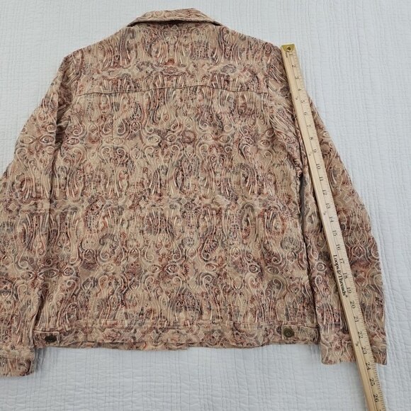 Analogy Multicolored Floral Embroidered Denim Jean Jacket EUC Women's Large - Picture 10 of 14